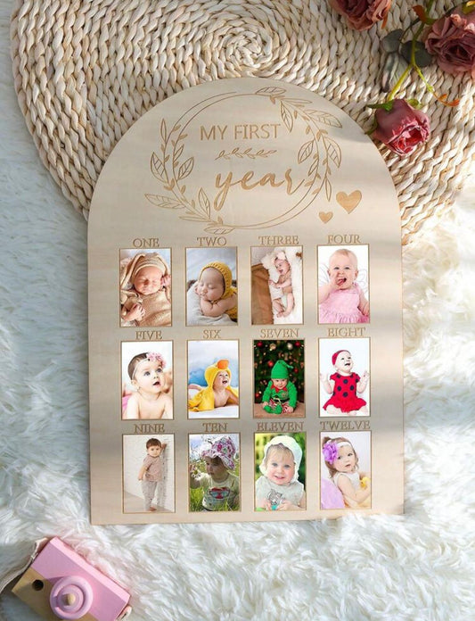 Baby Monthly Wooden Photo Frame