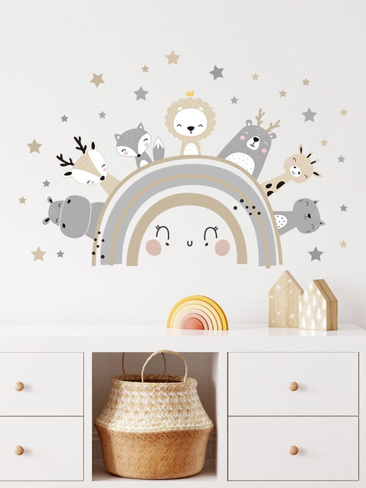 Animals on Rainbow Wall Sticker