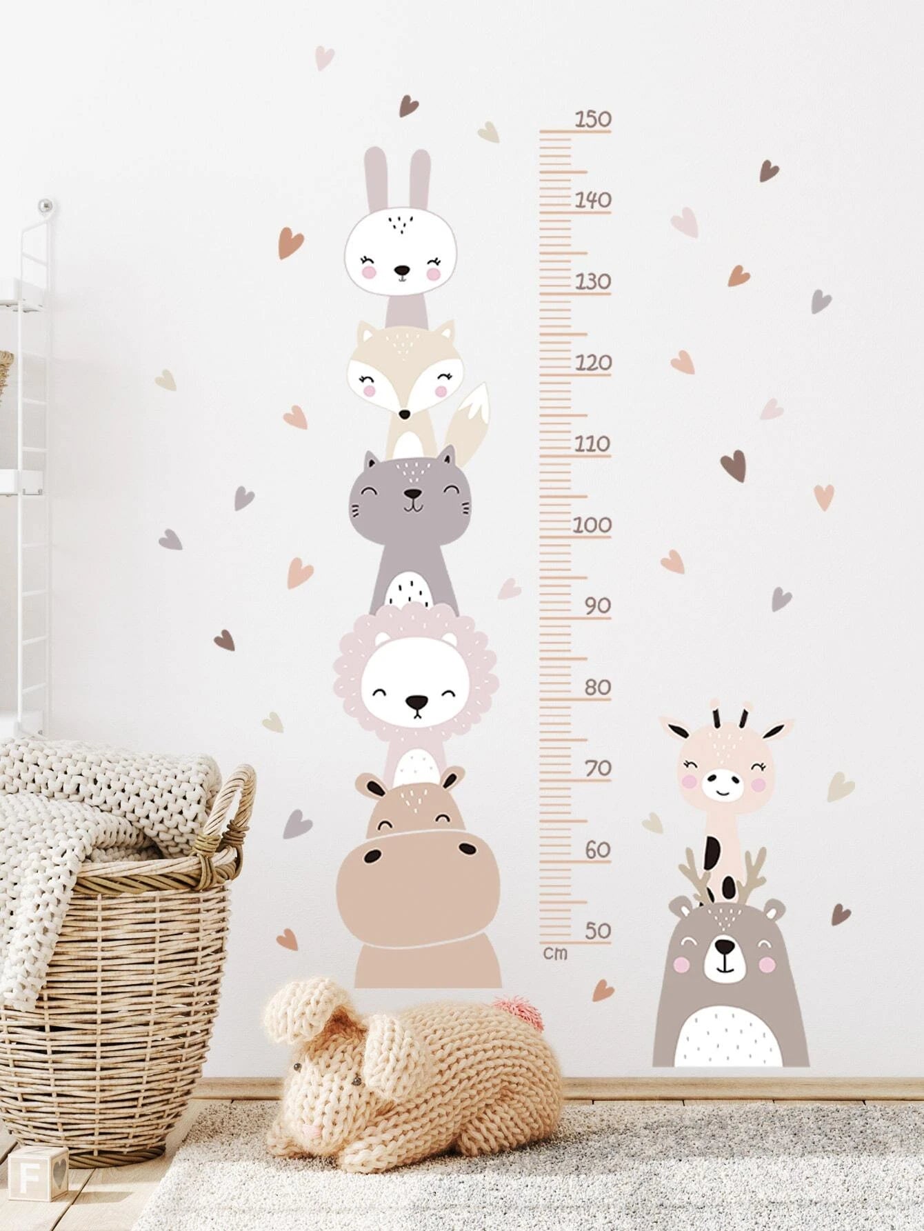 Animal Cartoon Growth Chart Decal